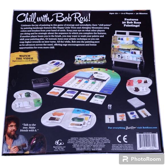 Bob Ross Game The Art Of Chill for 2-4 Players Ages 12+ Game Night Complete - Picture 2 of 2